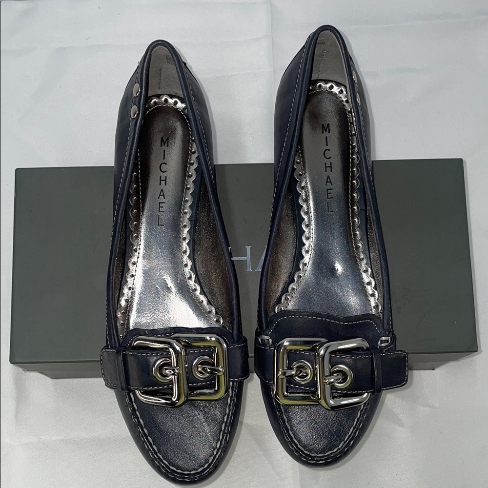 MICHAEL SHANNON PLATO WOMENS BLUE FLATS FTL-03-008